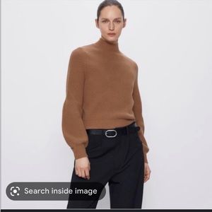 *NWT* Zara Brown Balloon Sleeve knit Sweater